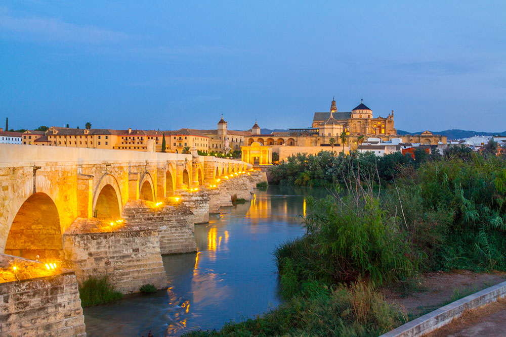 Cordoba römische Brücke Sonnenaufgang, Cordoba puente romano sunrise
