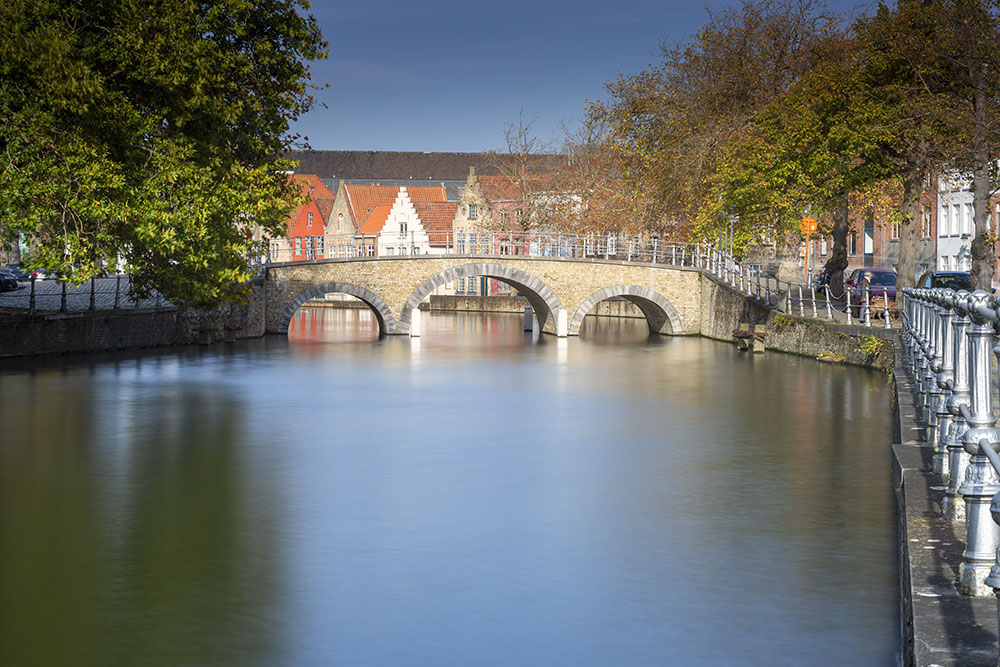 Brügge Kanal Langzeitbelichtung, Bruges Canal Long Exposure