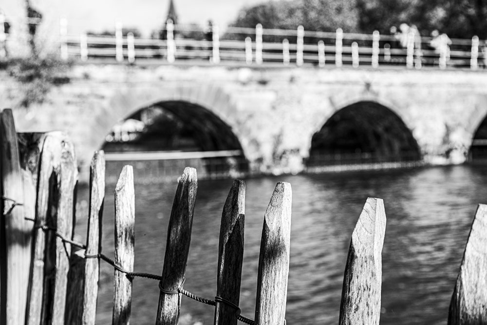 Brügge Brücke Zaun schwarz weiss, Bruges bridge fence black and white