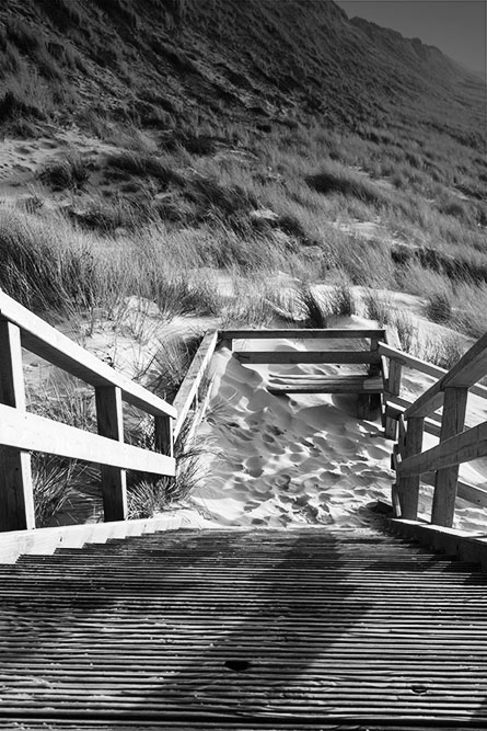 Sylt Düne Treppe schwarz weiss, sylt dunes stairs black and white