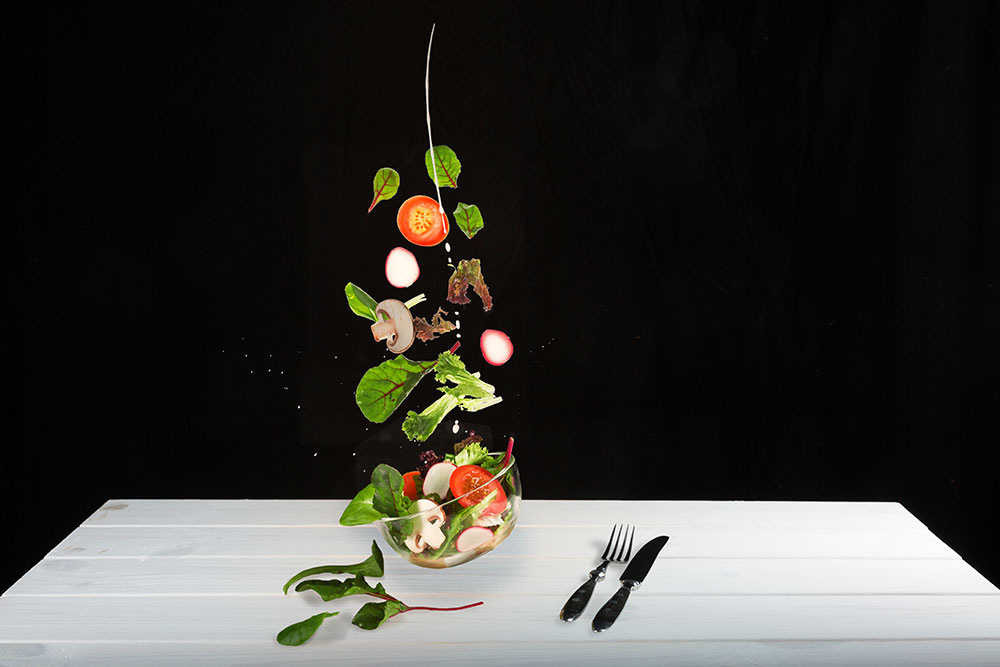 Fliegender Salat, how to present salat