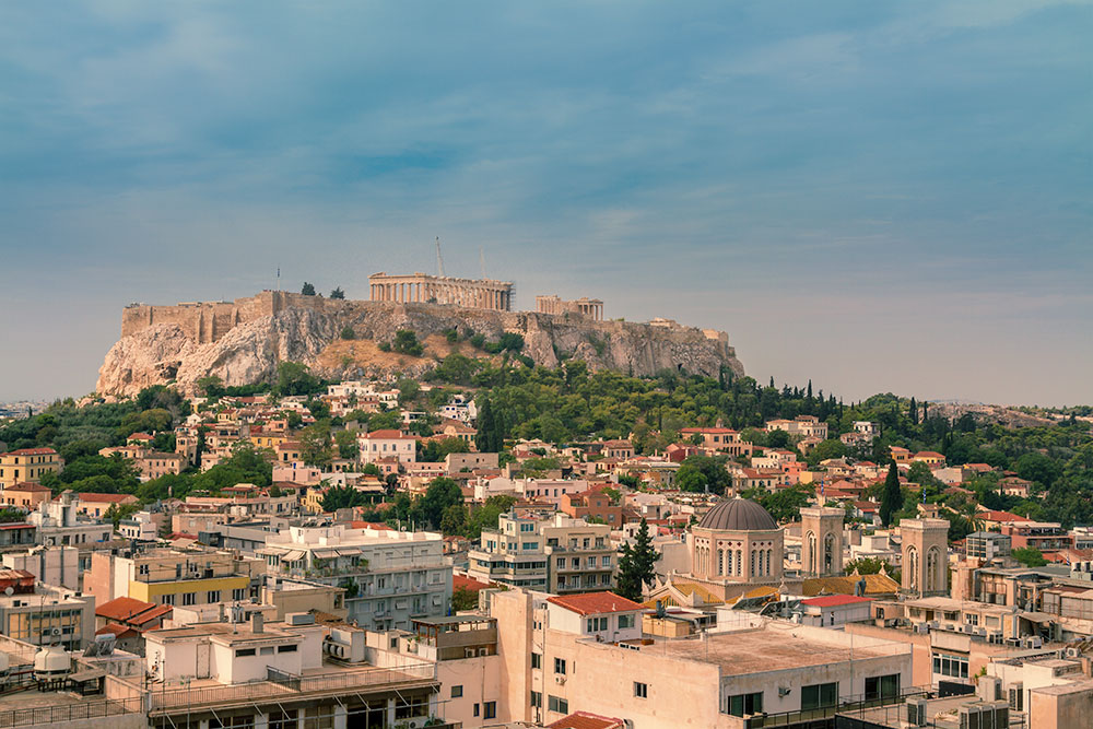 Stadt und Akropolis-Hügel bei Sonnenaufgang - City and Acropolis Hill at Sunrise