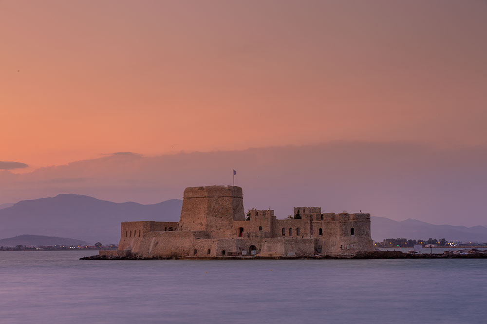 Bourtzi Festung bei Sonnenuntergang - Bourtzi fortress at sunset