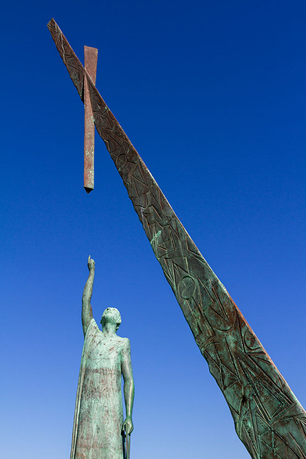 Richtungsweisender Philosoph: phytagoras statue - Pioneering philosopher: Pythagoras statue