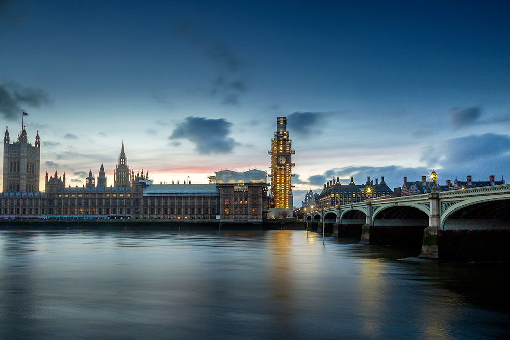 Westminster Bridge Parlament Big Ben bei nacht, Westminster Bridge Parlament Clock tower at night