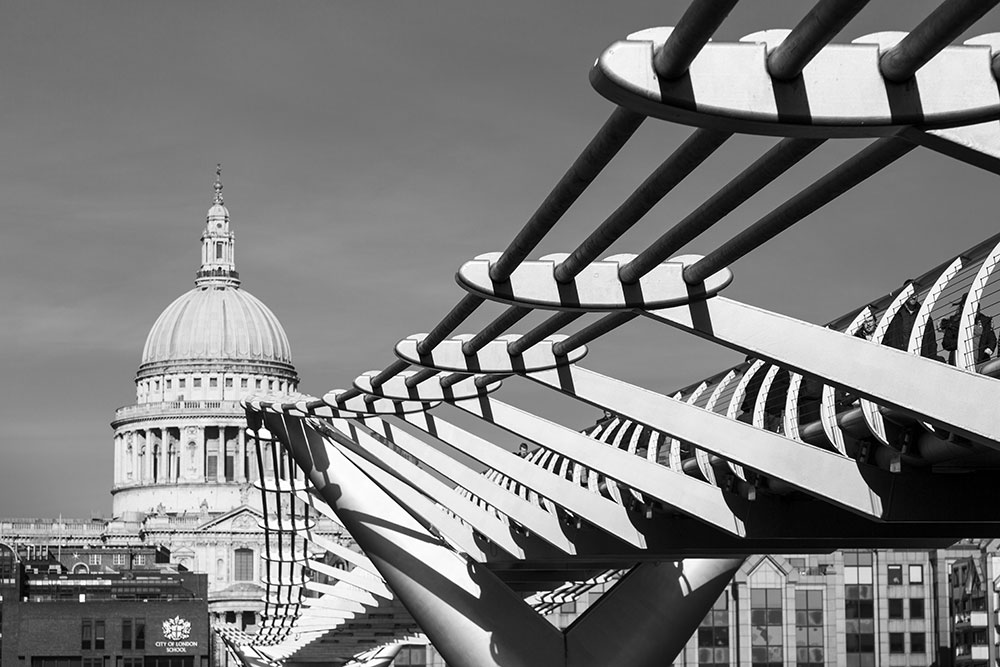 London St Paul's Kathedrale schwarz weiss, London St Pauls Cathedral black and white