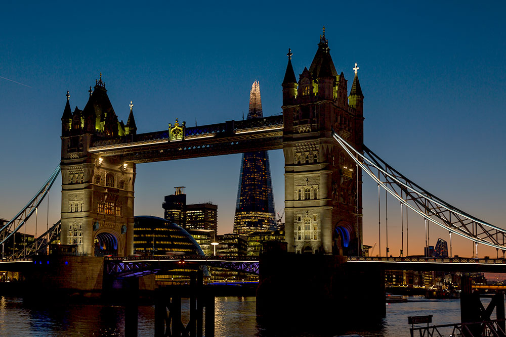 London Tower Bridge The Shard bei Nacht,  London Tower Bridge The Shard  at night