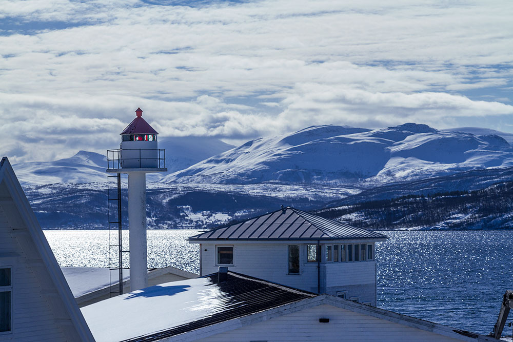Finnsnes Leuchtturm Winter, Finnsnes Lighthouse Winter