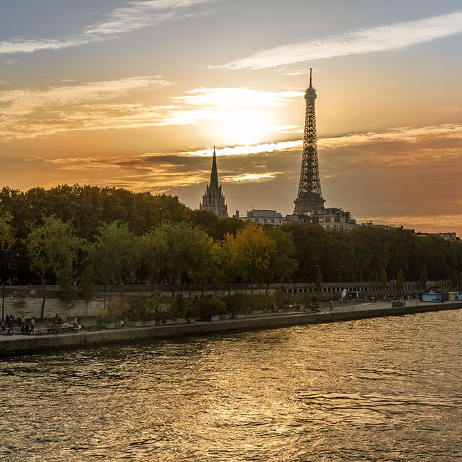 Paris Eiffelturm Seine Sonnenuntergang, Paris Eiffeltower Seine sunset