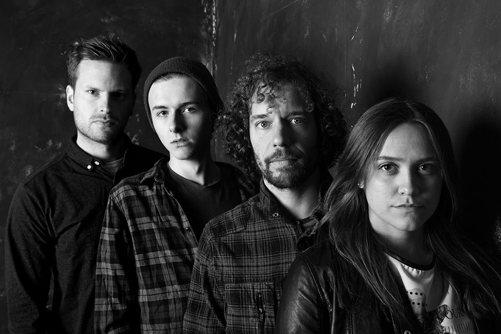 Portrait Rockband Musiker schwarz weiss, Portrait Rockband musicians black and white